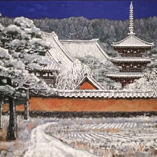 後藤純男『新雪上がる大和』
