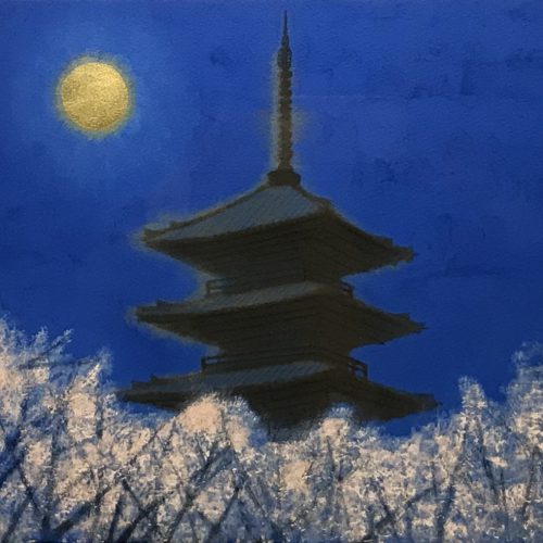 平山郁夫『仁和寺の夜桜』