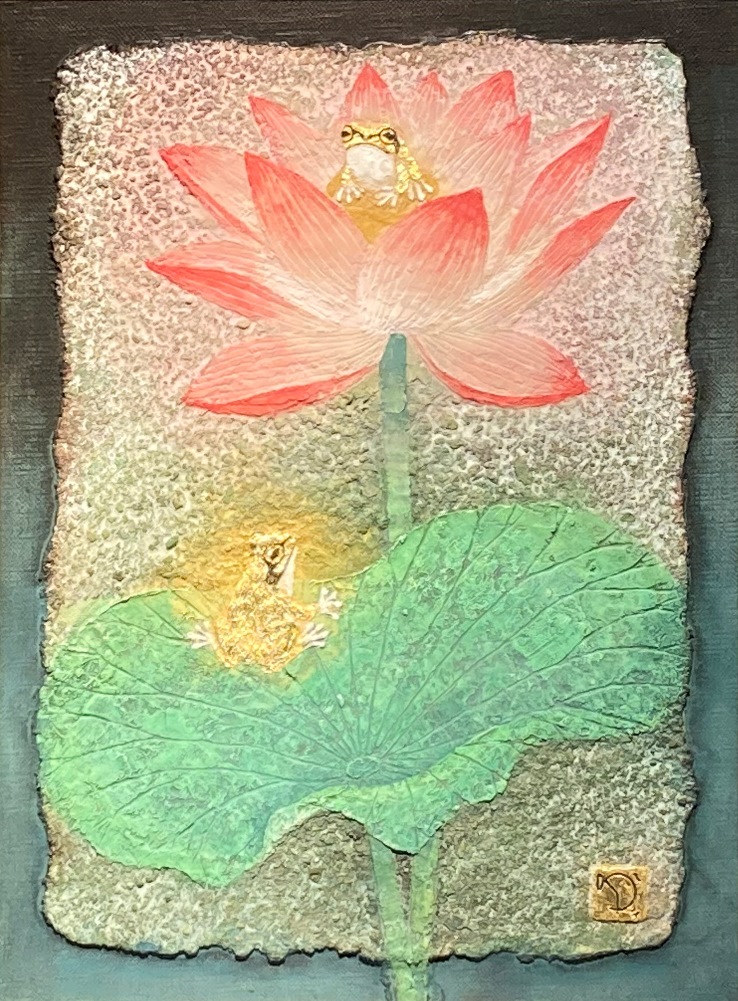 油絵】蓮F4号