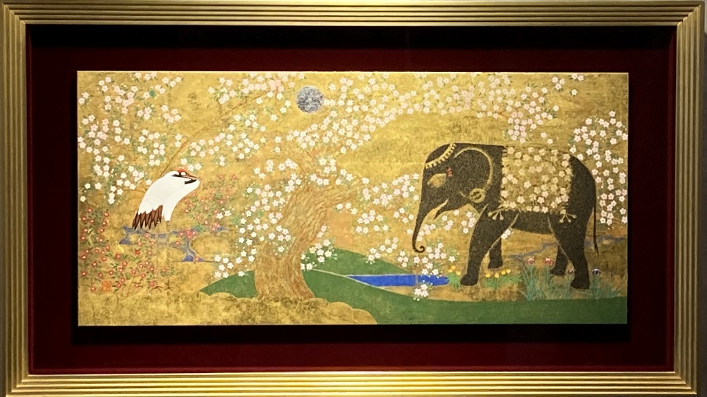 鈴木強『笑うツルとゾウ・桜』 - 旭川市のギャラリー・シーズ