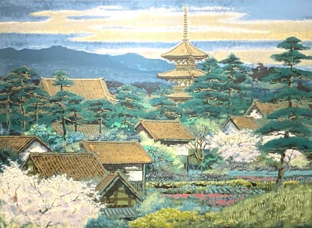 GINZA絵画館】後藤純男 日本画10号「春映大和」桜・共シール