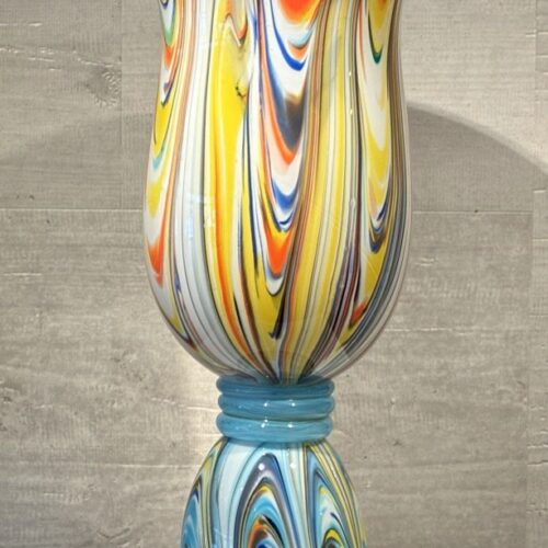 壱谷旭『宙吹硝子練込花器』