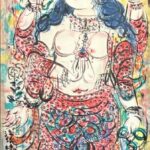 棟方志功『大弁財天妃神尊像図』